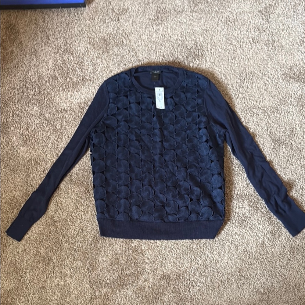 Ann Taylor Factory Navy Circle Pattern Sweater